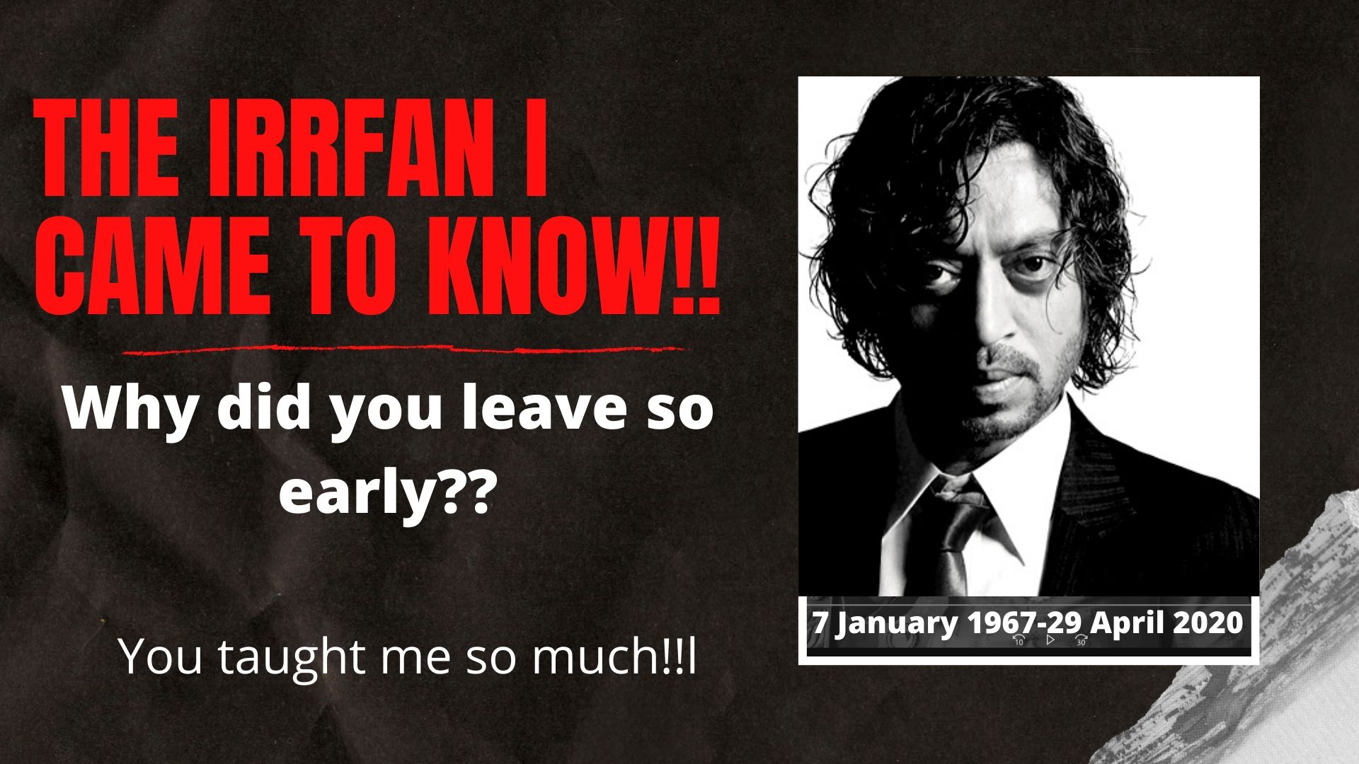 Irrfan Khan is no more